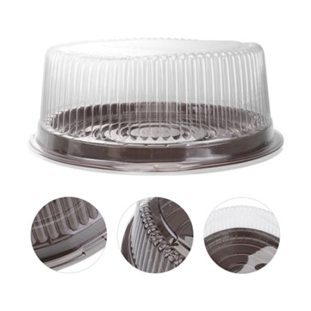 Black Base Cake Container with Clear Lid