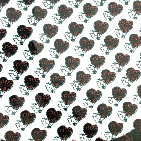 Chocolate Transfer Sheet A3 Heart Shape Hot Air Balloon Design