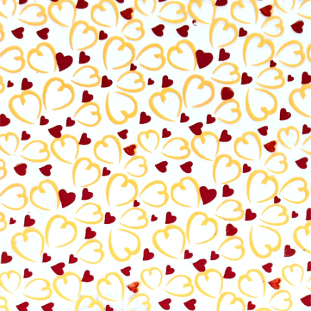Chocolate Transfer Sheet A3 Red and Yellow Colour Heart Design