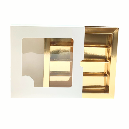 Silding Drawer Gold Colour 4 Rows Chocolates, Dates, Dessert Cake Box