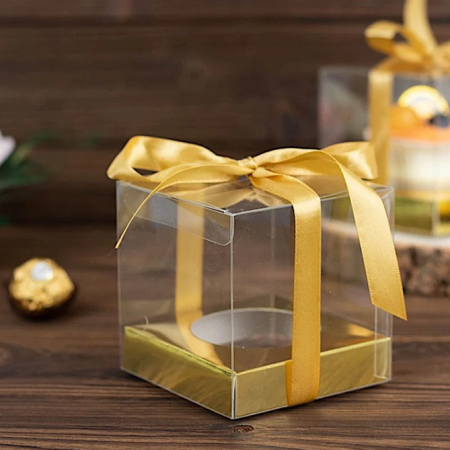 Single cavity Mini Cupcake Box gold