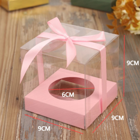 pink colour single cupcake box 1