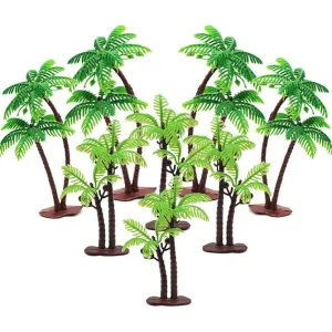 Coconut Palm Tree model Miniature Cake Topper Set of 6pcs